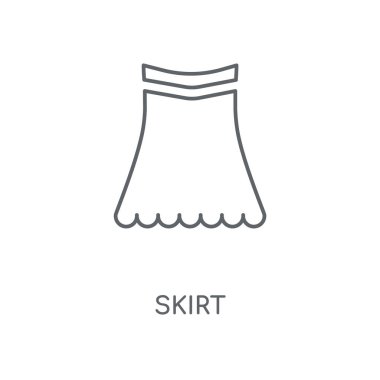 Etek doğrusal simgesi. Etek kavramı kontur sembolü tasarım. İnce grafik öğeleri illüstrasyon, beyaz bir arka plan, eps 10 anahat desen vektör.