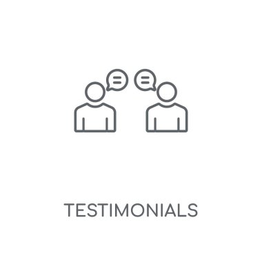 Referansları doğrusal simgesi. Referansları kavramı kontur sembolü tasarım. İnce grafik öğeleri illüstrasyon, beyaz bir arka plan, eps 10 anahat desen vektör.