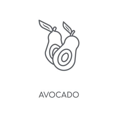 Avokado doğrusal simgesi. Avokado kavramı kontur sembolü tasarım. İnce grafik öğeleri illüstrasyon, beyaz bir arka plan, eps 10 anahat desen vektör.