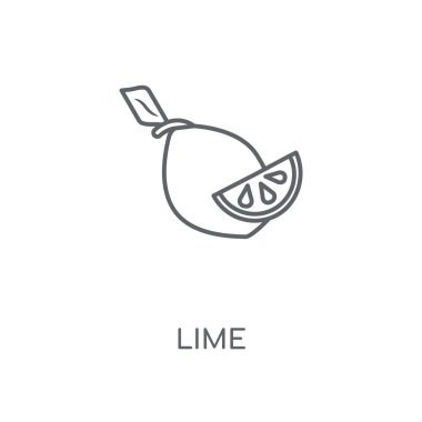 Kireç doğrusal simgesi. Kireç kavramı kontur sembolü tasarım. İnce grafik öğeleri illüstrasyon, beyaz bir arka plan, eps 10 anahat desen vektör.