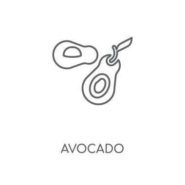Avokado doğrusal simgesi. Avokado kavramı kontur sembolü tasarım. İnce grafik öğeleri illüstrasyon, beyaz bir arka plan, eps 10 anahat desen vektör.