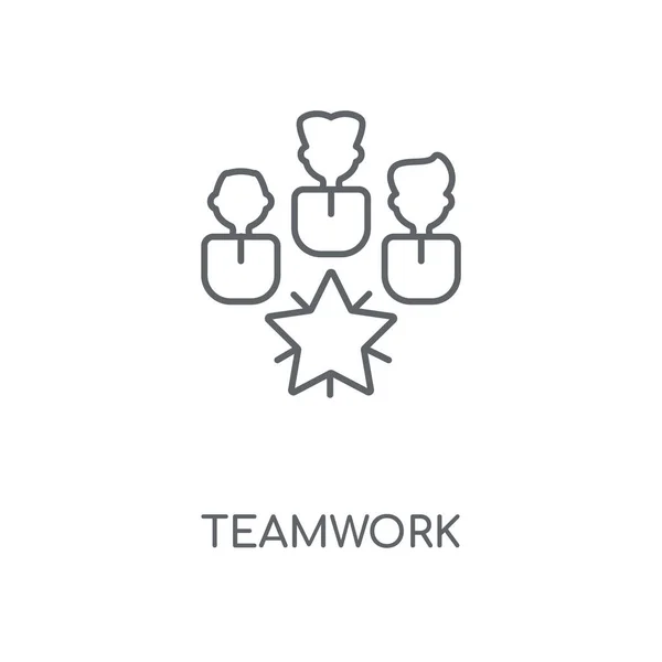 Teamwork Teamwork Konzept Und Symboldesign Dünne Grafische Elemente Vektorillustration Umrissmuster — Stockvektor