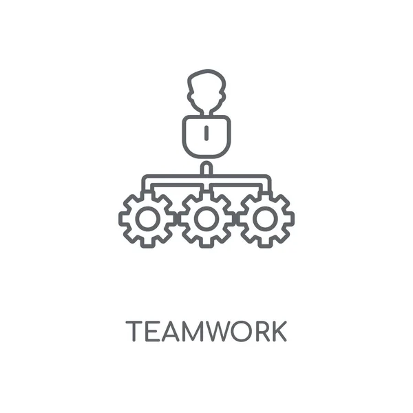 Teamwork Teamwork Konzept Und Symboldesign Dünne Grafische Elemente Vektorillustration Umrissmuster — Stockvektor