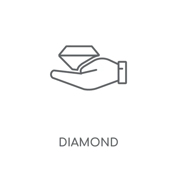 Алмазная Линейная Иконка Дизайн Символа Концепции Бриллиантов Тонкие Графические Элементы — стоковый вектор