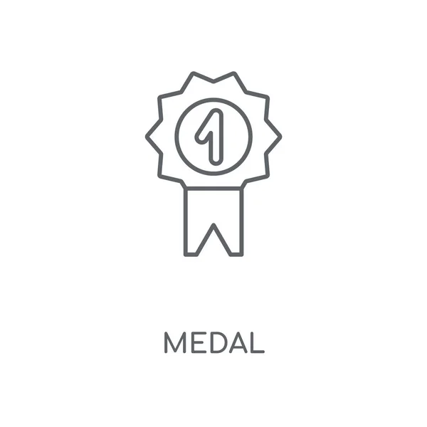 Ikona Liniowy Medal Medal Koncepcja Symbol Obrysu Cienkich Elementów Graficznych — Wektor stockowy