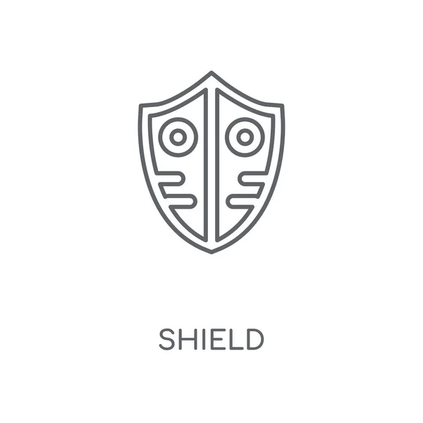Ícone Linear Escudo Projeto Símbolo Curso Conceito Escudo Elementos Gráficos — Vetor de Stock