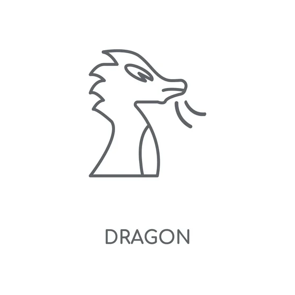 Dragon Lineares Symbol Drachen Konzept Strich Symbol Design Dünne Grafische — Stockvektor