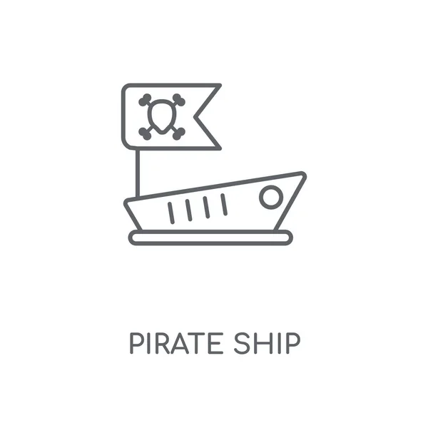 Ícone Linear Navio Pirata Projeto Símbolo Curso Conceito Navio Pirata —  Vetores de Stock