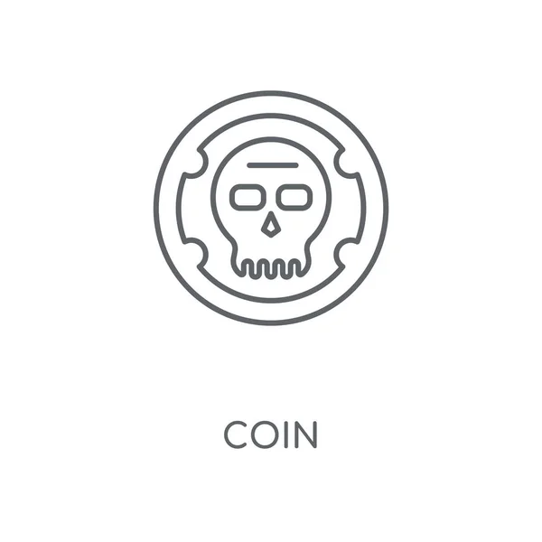 Линейная Иконка Монеты Концепция Монетного Штриха Тонкие Графические Элементы Векторная — стоковый вектор