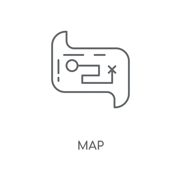 Mappa Icona Lineare Design Del Simbolo Del Tratto Della Mappa — Vettoriale Stock