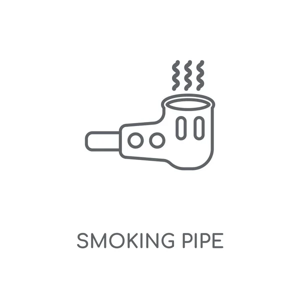 Fumo Tubo Icona Lineare Concetto Tubo Fumante Disegno Simbolo Ictus — Vettoriale Stock