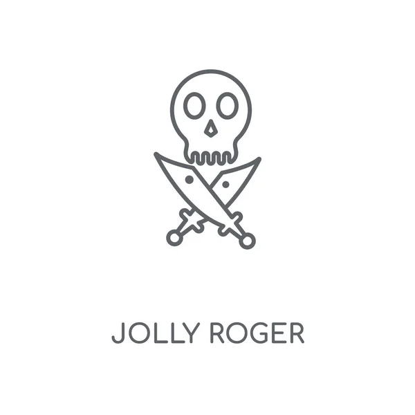 Jolly Roger Lineáris Ikonra Jolly Roger Stroke Szimbólum Koncepcióterv Vékony — Stock Vector