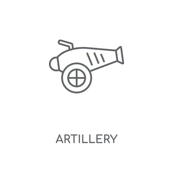 Artillería Icono Lineal Diseño Símbolo Carrera Concepto Artillería Elementos Gráficos — Vector de stock