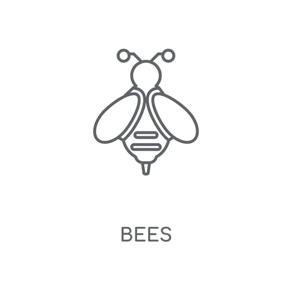 Bienen Lineares Symbol Das Konzept Der Bienen Hat Symbolcharakter Dünne — Stockvektor