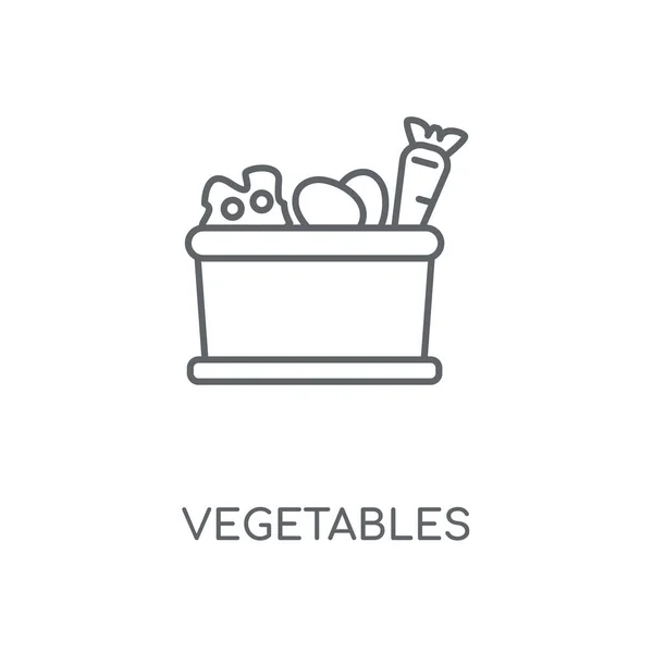 野菜線形アイコン 野菜コンセプト ストローク シンボル デザイン 薄いグラフィック要素ベクトル イラスト 白い背景 Eps の概要パターン — ストックベクタ