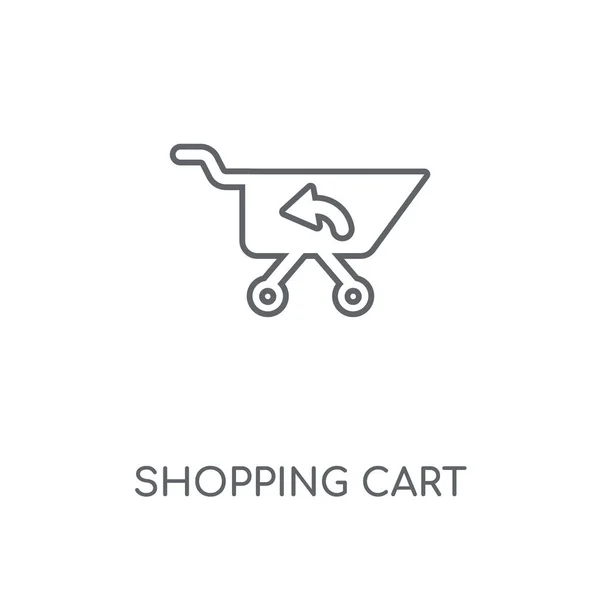 Γραμμική Καροτσάκι Για Ψώνια Ψώνια Καλάθι Προμελέτη Σύμβολο Κτυπήματος Λεπτή — Διανυσματικό Αρχείο