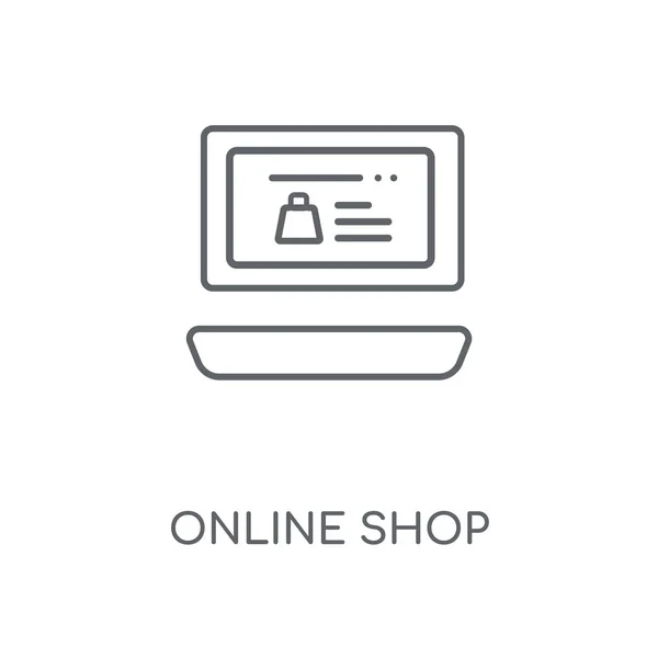 Online Shop Linear Icon Online Shop Concept Stroke Symbol Design — Stock Vector