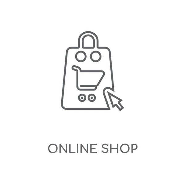 Online Shop Linjär Ikonen Online Shop Konceptdesign Stroke Symbol Tunn — Stock vektor