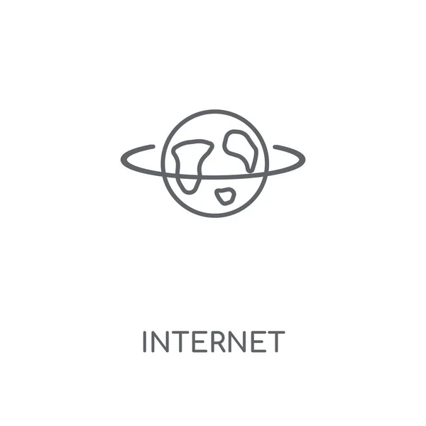 インターネット線形アイコン インターネット概念ストローク シンボル デザイン 薄いグラフィック要素ベクトル イラスト 白い背景 Eps の概要パターン — ストックベクタ