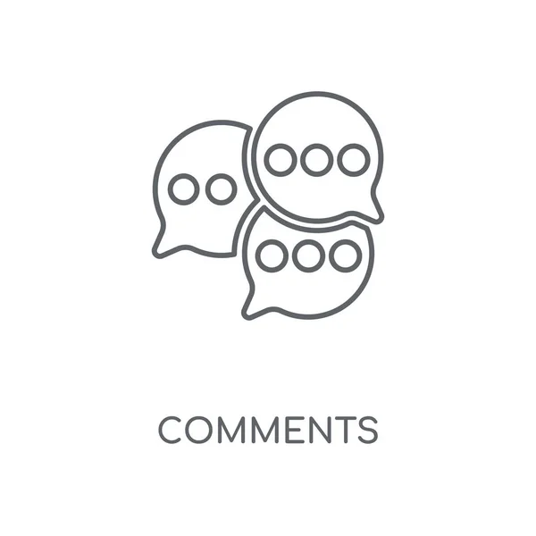 Comentarios Icono Lineal Comentarios Concepto Trazo Símbolo Diseño Elementos Gráficos — Vector de stock