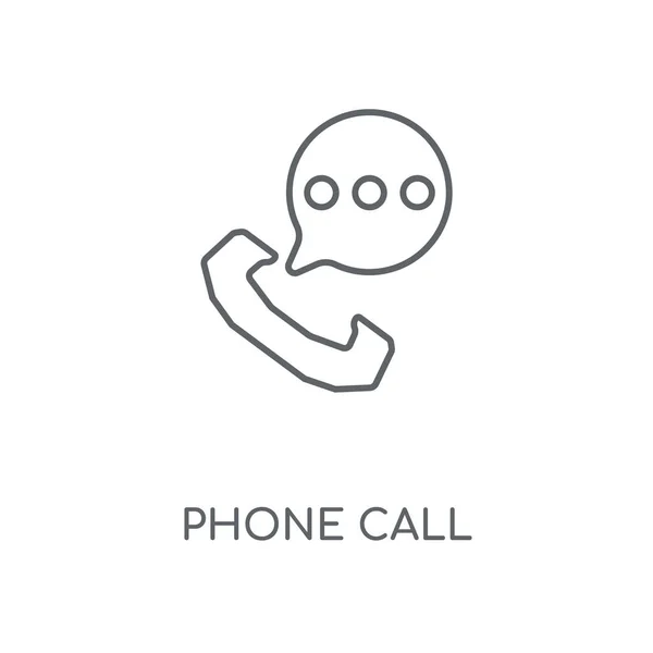 電話線形アイコン 電話呼び出しストローク シンボル デザインのコンセプト薄いグラフィック要素ベクトル イラスト 白い背景 Eps の概要パターン — ストックベクタ