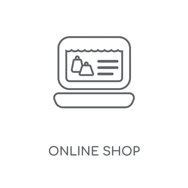 Online Shop Linjär Ikonen Online Shop Konceptdesign Stroke Symbol Tunn — Stock vektor