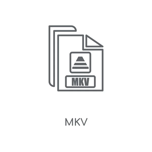 Mkv 線形アイコン Mkv ストローク シンボル デザインのコンセプト薄いグラフィック要素ベクトル イラスト 白い背景 Eps の概要パターン — ストックベクタ