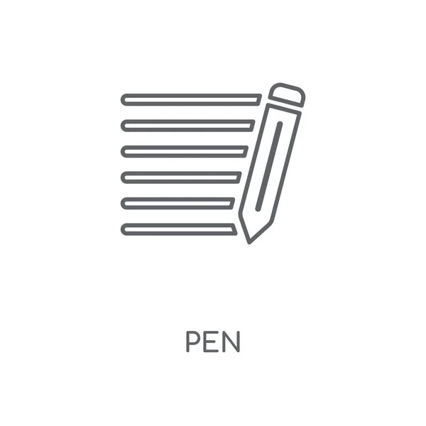 Kalem Doğrusal Simgesi Kalem Kavramı Kontur Sembolü Tasarım Nce Grafik — Stok Vektör