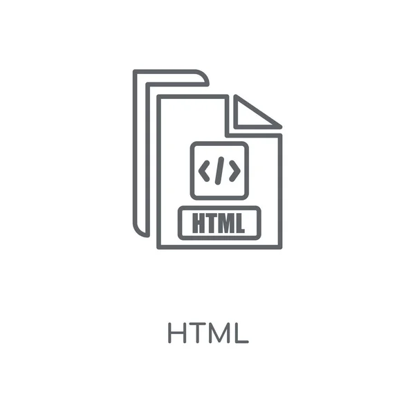 Html 线性图标 Html 概念笔画符号设计 薄的图形元素向量例证 在白色背景上的轮廓样式 Eps — 图库矢量图片