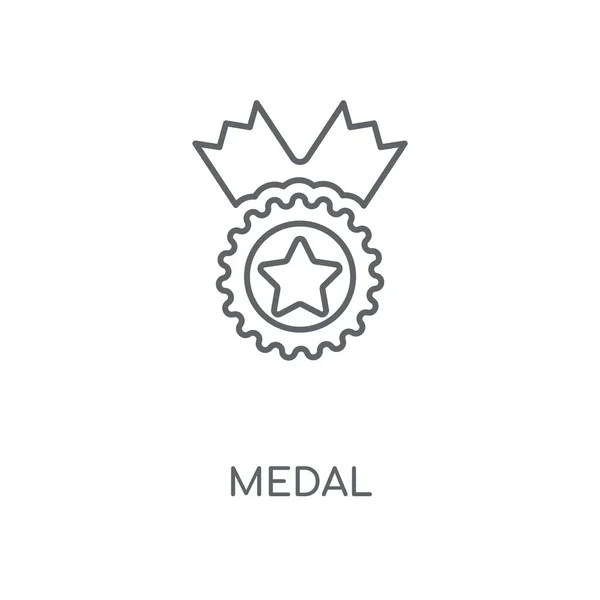 Μετάλλιο Γραμμική Εικονίδιο Μετάλλιο Προμελέτη Σύμβολο Κτυπήματος Λεπτή Στοιχεία Γραφικών — Διανυσματικό Αρχείο