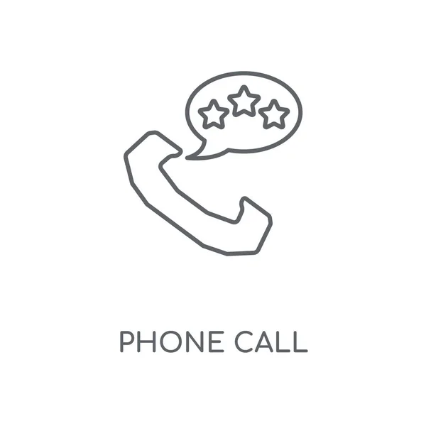 Telefono Chiamata Icona Lineare Concetto Chiamata Telefonica Disegno Simbolo Ictus — Vettoriale Stock
