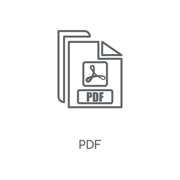 Pdf 線形アイコン Pdf ストローク シンボル デザインのコンセプト薄いグラフィック要素ベクトル イラスト 白い背景 Eps の概要パターン — ストックベクタ