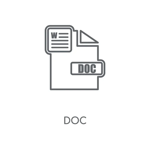 Doc Icono Lineal Doc Diseño Símbolo Carrera Concepto Elementos Gráficos — Vector de stock