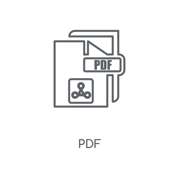Ikona Liniowej Pdf Pdf Koncepcja Symbol Obrysu Cienkich Elementów Graficznych — Wektor stockowy
