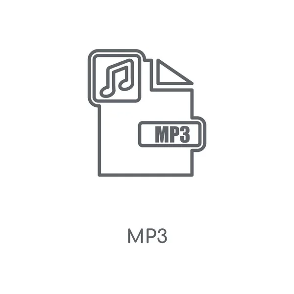 Ikona Liniowe Mp3 Mp3 Koncepcja Symbol Obrysu Cienkich Elementów Graficznych — Wektor stockowy