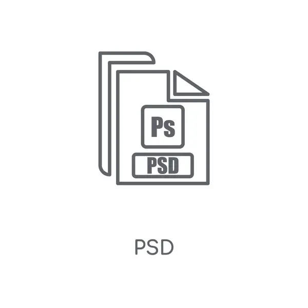 Psd 線形アイコン Psd コンセプト ストローク シンボル デザイン 薄いグラフィック要素ベクトル イラスト 白い背景 — ストックベクタ
