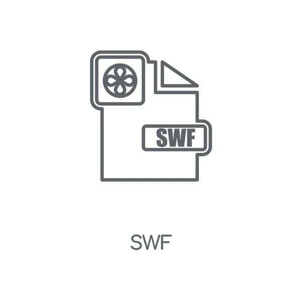 Lineární Ikona Swf Swf Koncept Tahu Symbol Design Tenké Grafické — Stockový vektor