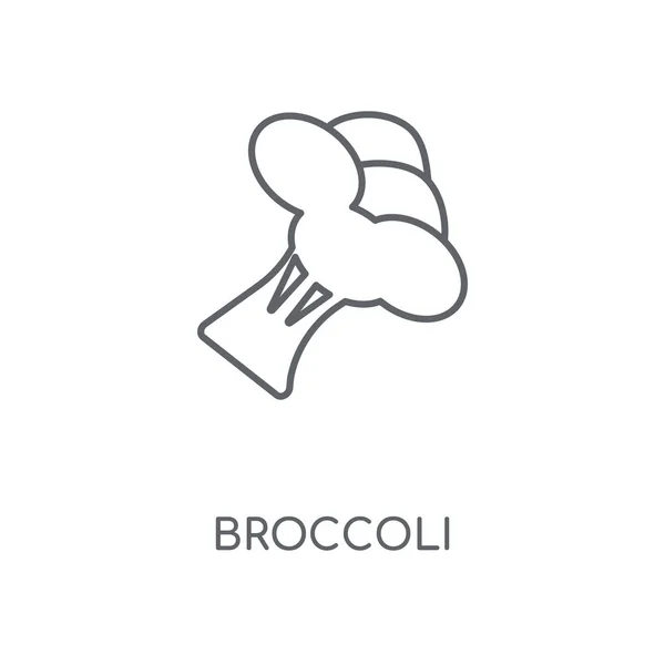 ブロッコリー線形アイコン ブロッコリー ストローク シンボル デザインのコンセプト薄いグラフィック要素ベクトル イラスト 白い背景 Eps の概要パターン — ストックベクタ