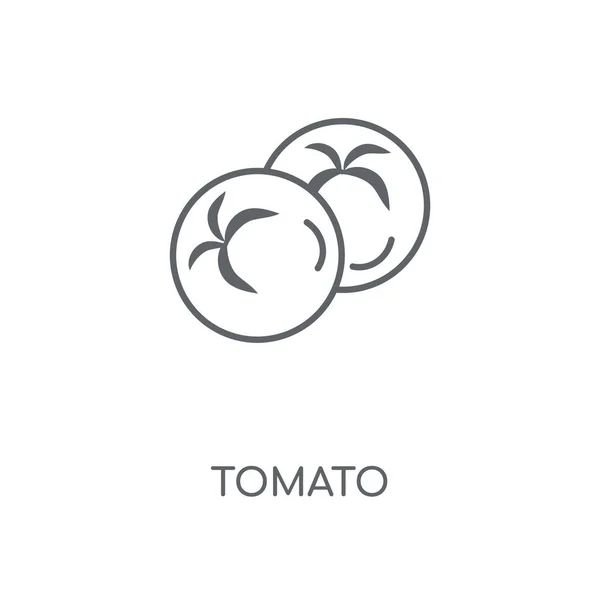 トマト線形アイコン トマト ストローク シンボル デザインのコンセプト薄いグラフィック要素ベクトル イラスト 白い背景 Eps の概要パターン — ストックベクタ