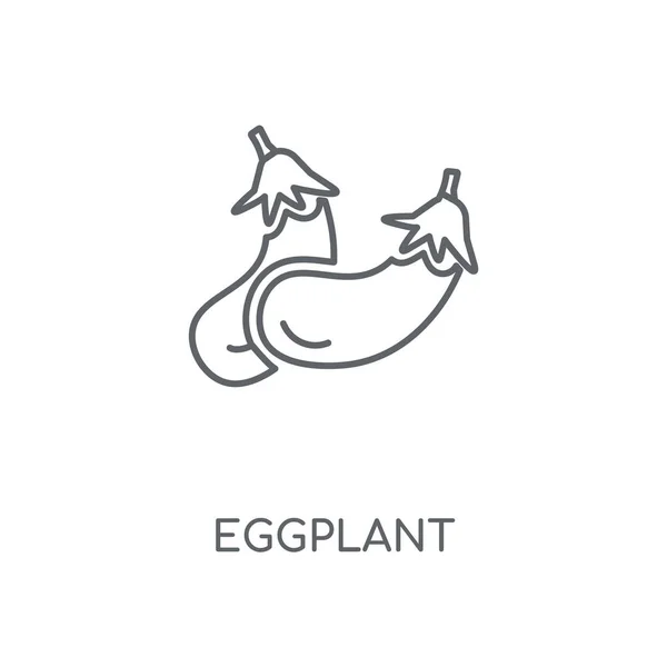 Äggplanta Linjär Ikonen Äggplanta Stroke Symbol Konceptdesign Tunn Grafiska Element — Stock vektor