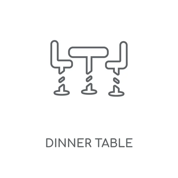 Yemek Masası Doğrusal Simgesi Yemek Masası Kavramı Kontur Sembolü Tasarım — Stok Vektör