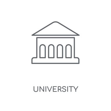 Üniversite doğrusal simgesi. Üniversite kavramı kontur sembolü tasarım. İnce grafik öğeleri illüstrasyon, beyaz bir arka plan, eps 10 anahat desen vektör.