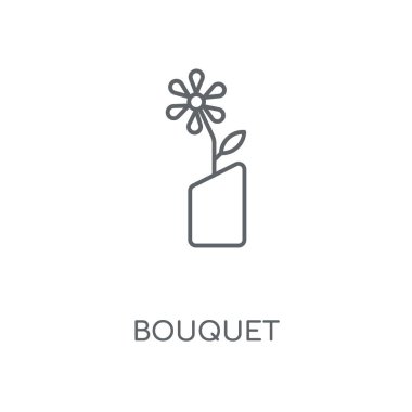 Buket doğrusal simgesi. Buket kavramı kontur sembolü tasarım. İnce grafik öğeleri illüstrasyon, beyaz bir arka plan, eps 10 anahat desen vektör.