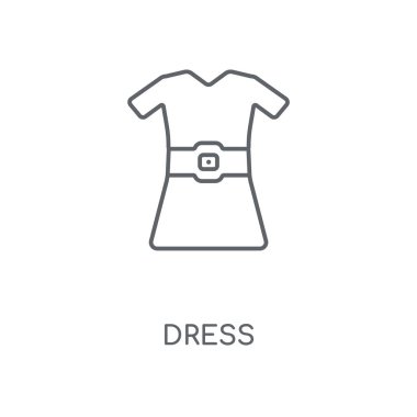 Elbise doğrusal simgesi. Kavramı kontur sembolü tasarım elbise. İnce grafik öğeleri illüstrasyon, beyaz bir arka plan, eps 10 anahat desen vektör.