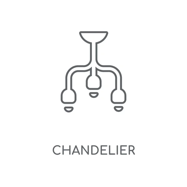 Ikon Linear Yang Lebih Cerah Desain Simbol Stroke Konsep Chandelier - Stok Vektor