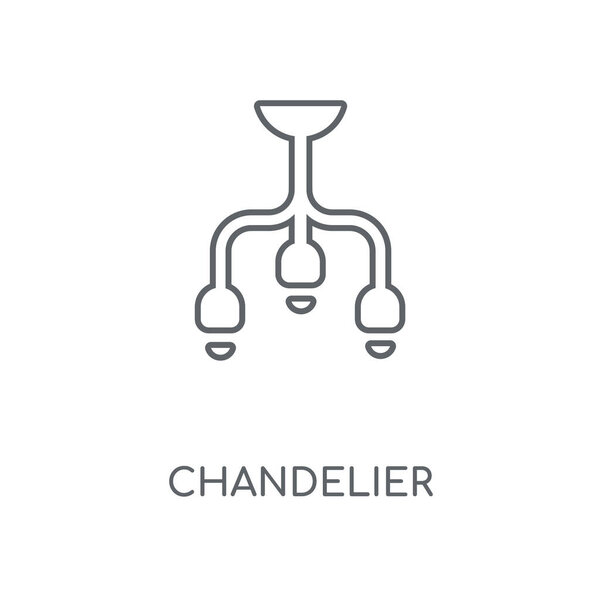 Chandelier linear icon. Chandelier concept stroke symbol design. Thin graphic elements vector illustration, outline pattern on a white background, eps 10.