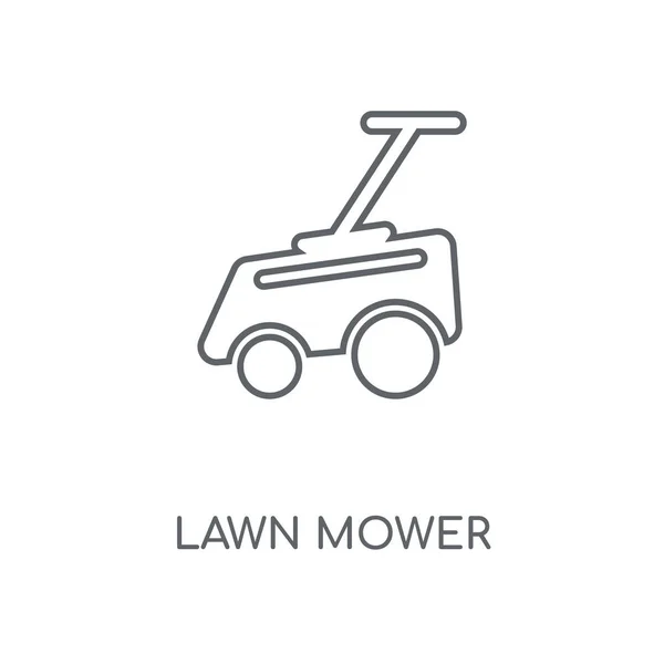 芝刈り線形アイコン 芝生芝刈り機ストローク シンボル デザインのコンセプト薄いグラフィック要素ベクトル イラスト 白い背景 Eps の概要パターン — ストックベクタ