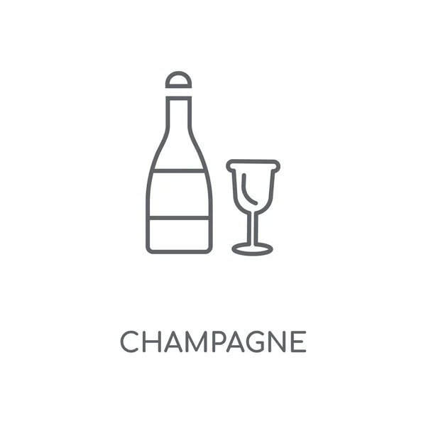 Icône Linéaire Champagne Champagne Concept Trait Symbole Design Illustration Vectorielle — Image vectorielle