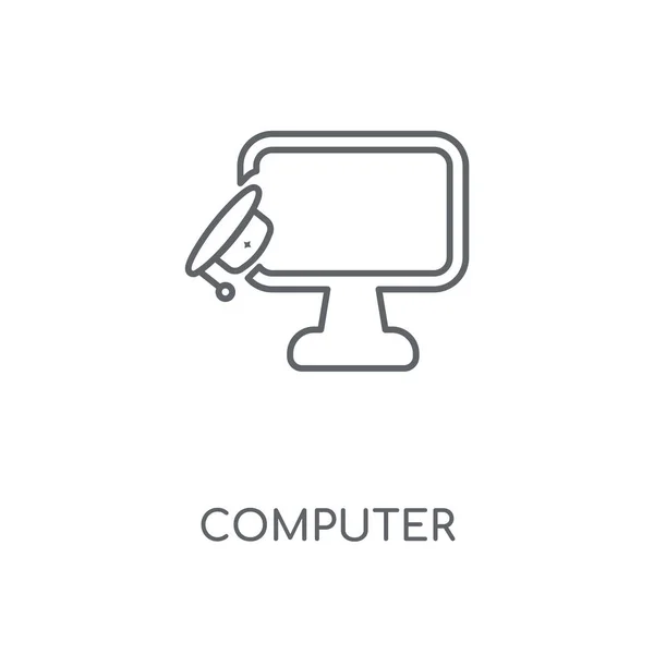 Ícone Linear Computador Design Símbolo Curso Conceito Computador Elementos Gráficos —  Vetores de Stock