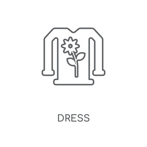 ドレス線形アイコン コンセプト ストローク シンボル デザインをドレスします 薄いグラフィック要素ベクトル イラスト 白い背景 Eps の概要パターン — ストックベクタ